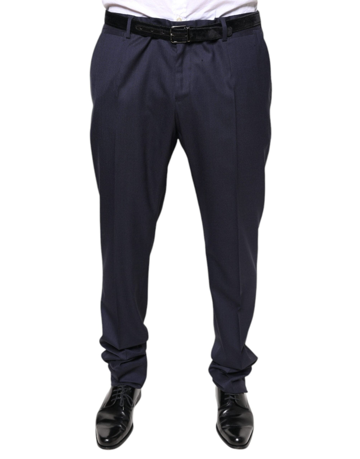 Dolce & Gabbana Blue Wool Skinny Formal Dress Pants