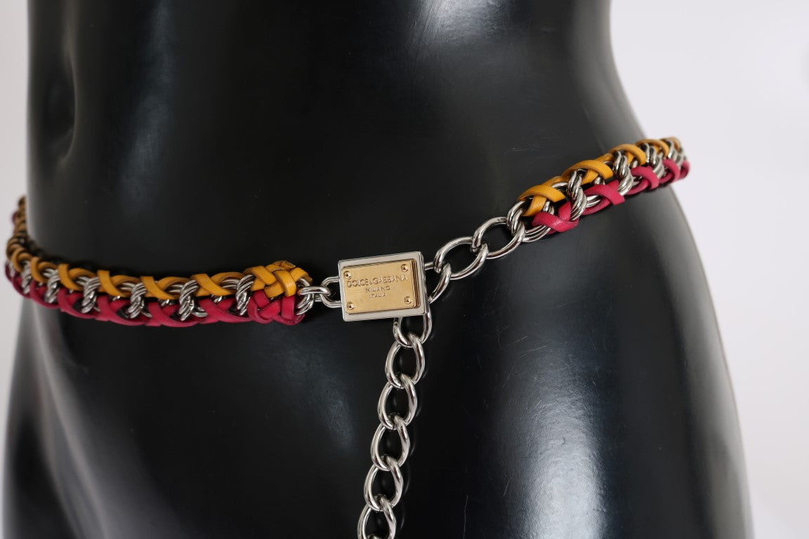 Ceinture élégante Dolce &amp; Gabbana ornée de cristaux multicolores