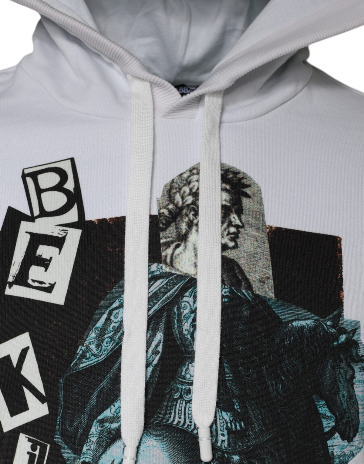 Pull à capuche en coton blanc César Dolce &amp; Gabbana