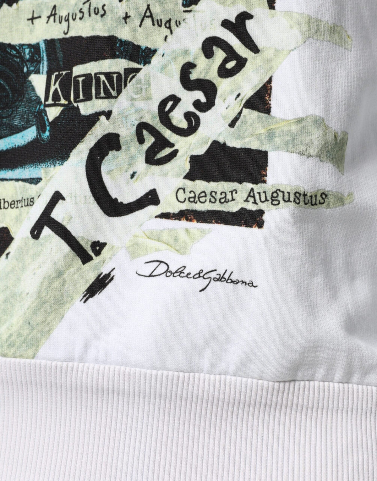 Pull à capuche en coton blanc César Dolce &amp; Gabbana