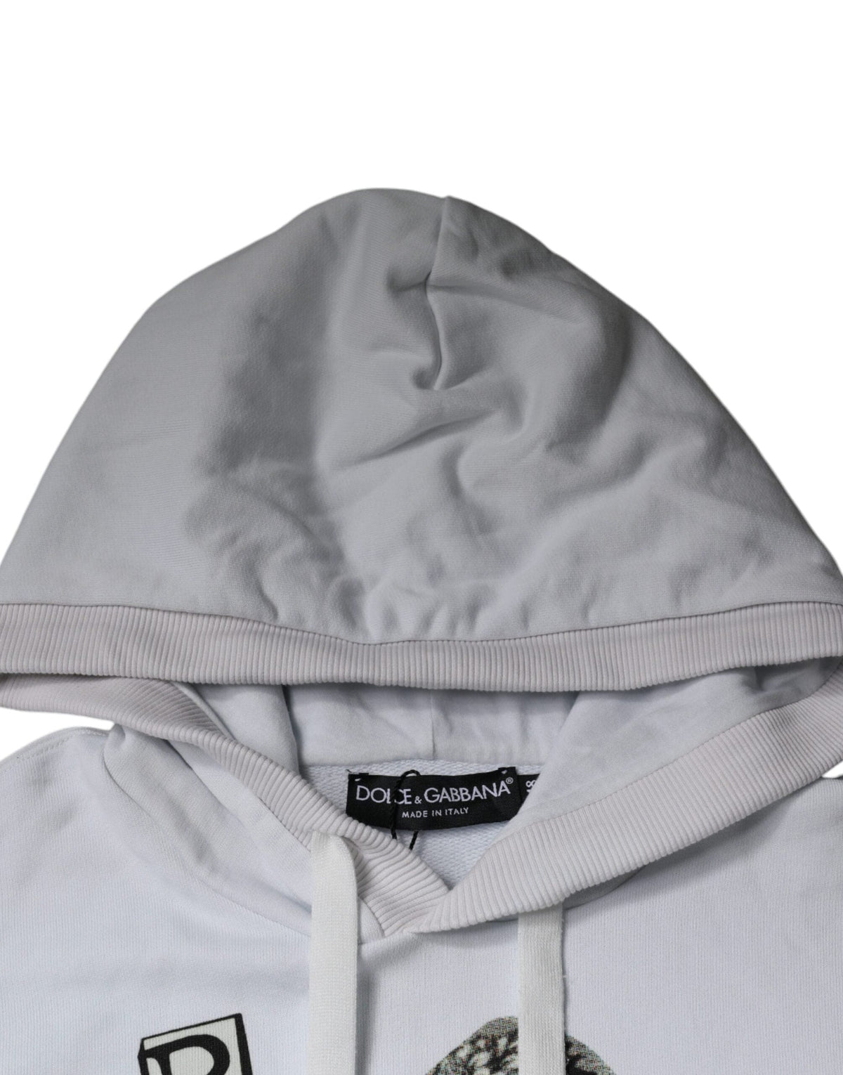 Pull à capuche en coton blanc César Dolce &amp; Gabbana