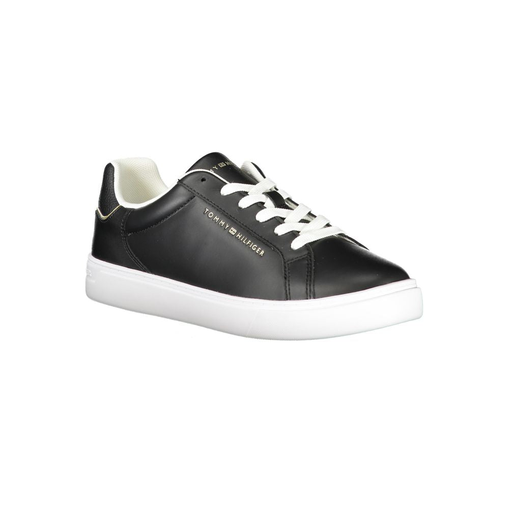 Tommy Hilfiger Black Leather Women Sneaker