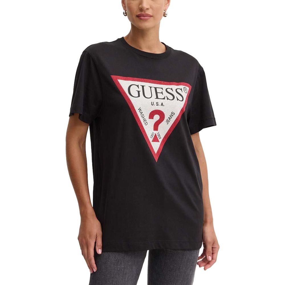 Guess Black Cotton Tops & T-Shirt