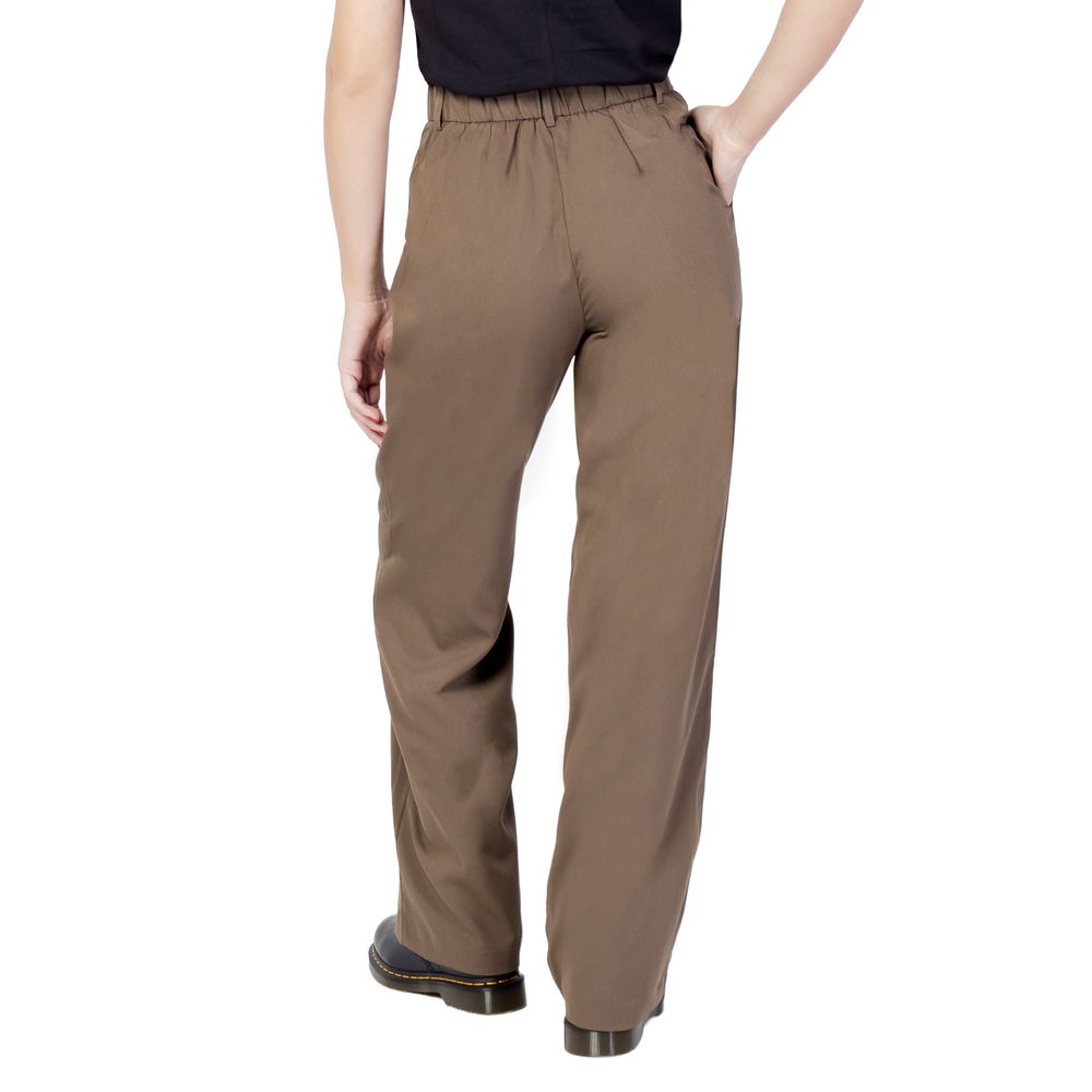 Vila Clothes Brown Polyester Jeans & Pant