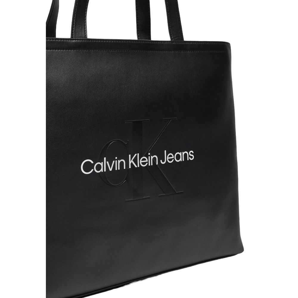 Calvin Klein Jeans Black And White Polyethylene Handbag