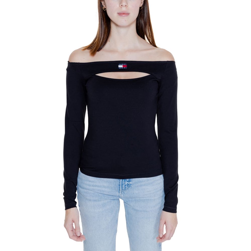 Tommy Hilfiger Jeans Black Sustainable Viscose Tops & T-Shirt