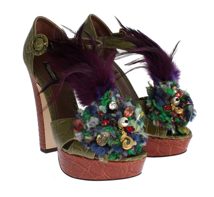 Sandalias de plataforma con cristales multicolor de Dolce &amp; Gabbana