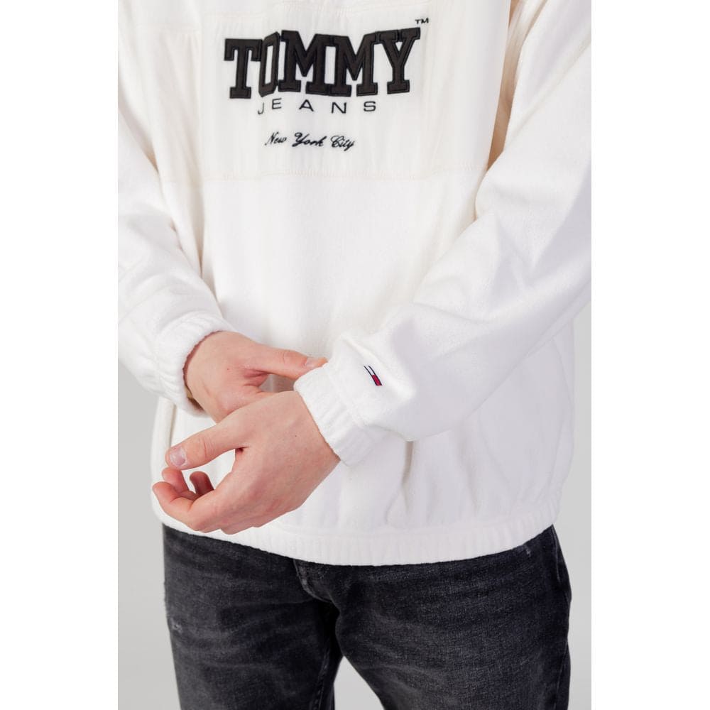 Tommy Hilfiger Jeans White Recycled Polyester Sweater