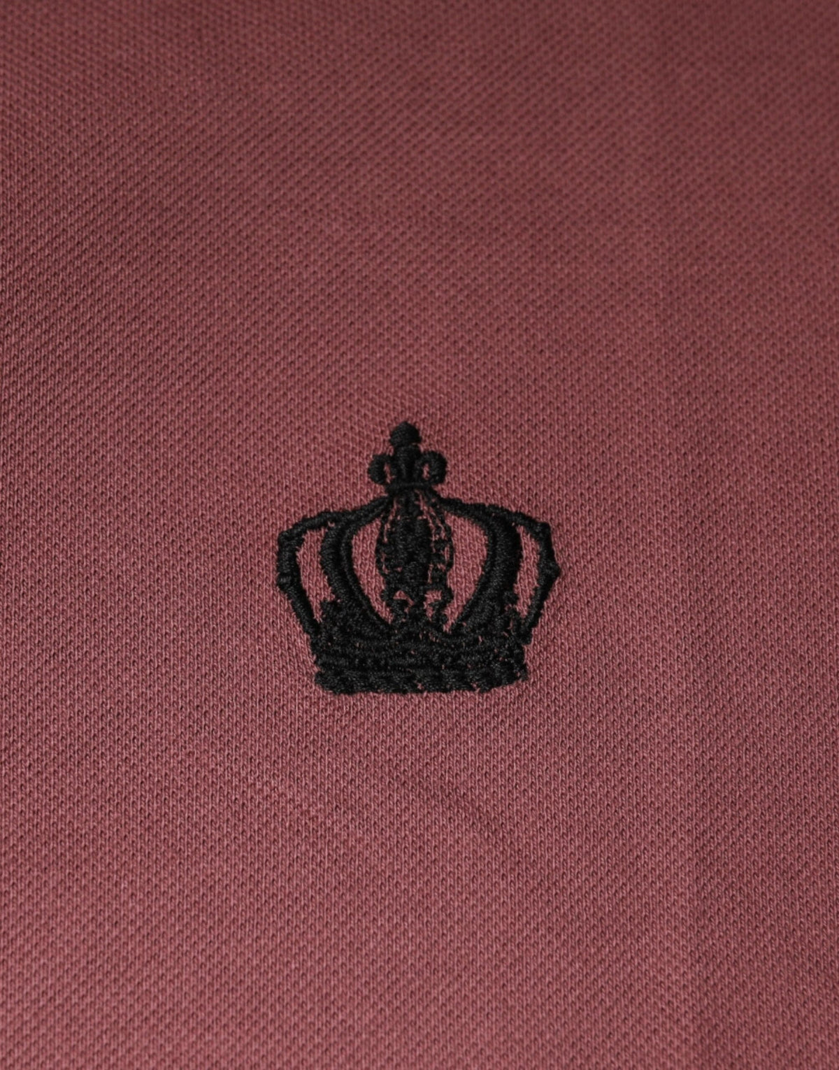 Dolce & Gabbana Pink Crown Embroidery Collared Polo T-shirt