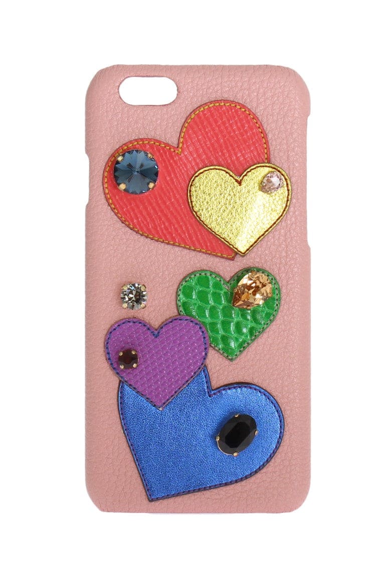 Coque iPhone en cuir rose et cristal Dolce &amp; Gabbana Chic