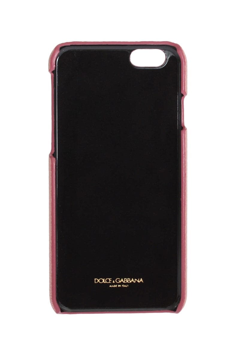 Funda elegante de cuero rosa con cristales para iPhone de Dolce &amp; Gabbana