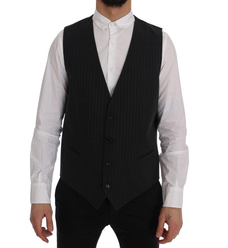 Gilet élégant à rayures grises pour homme Dolce &amp; Gabbana