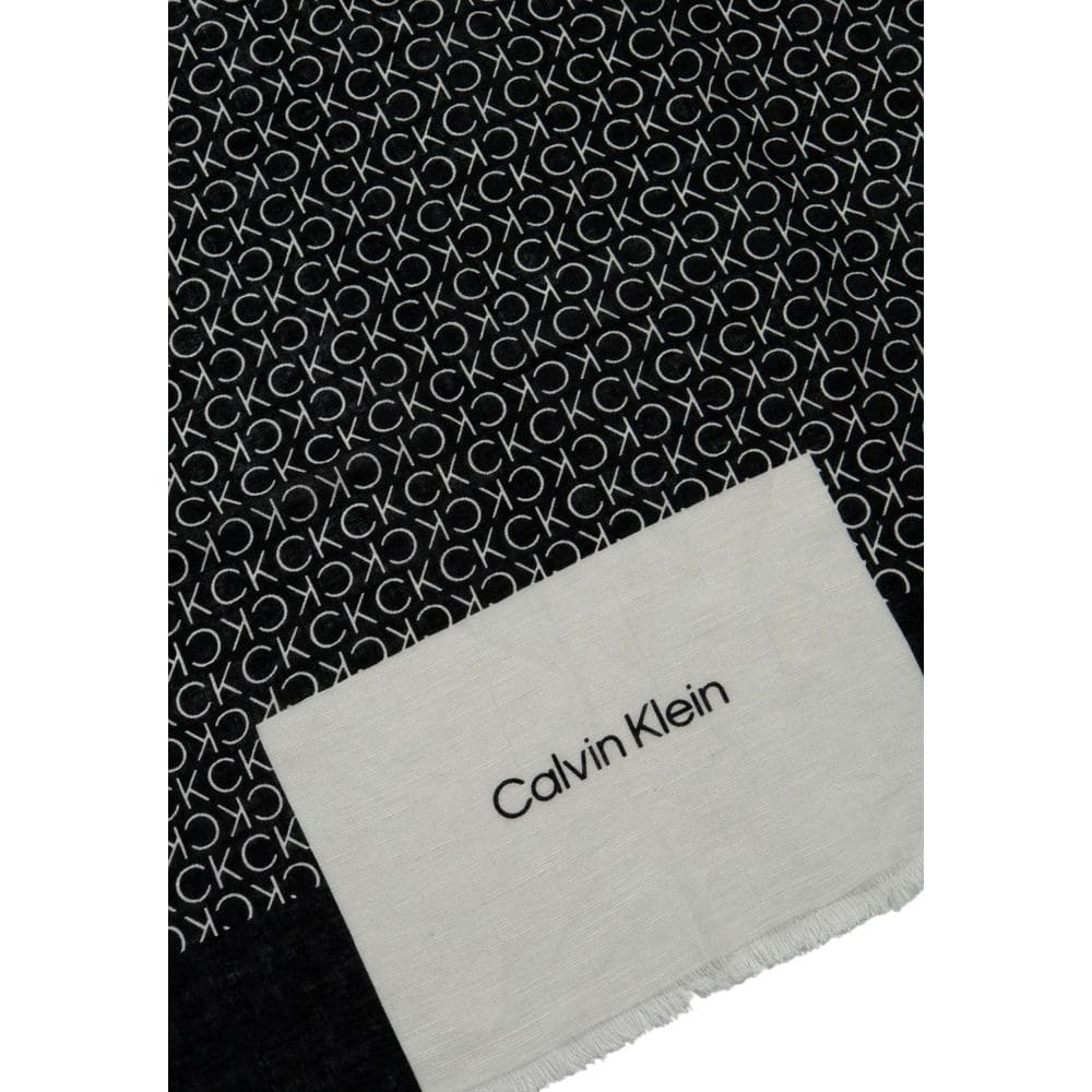 Calvin Klein Black Cotton Scarf