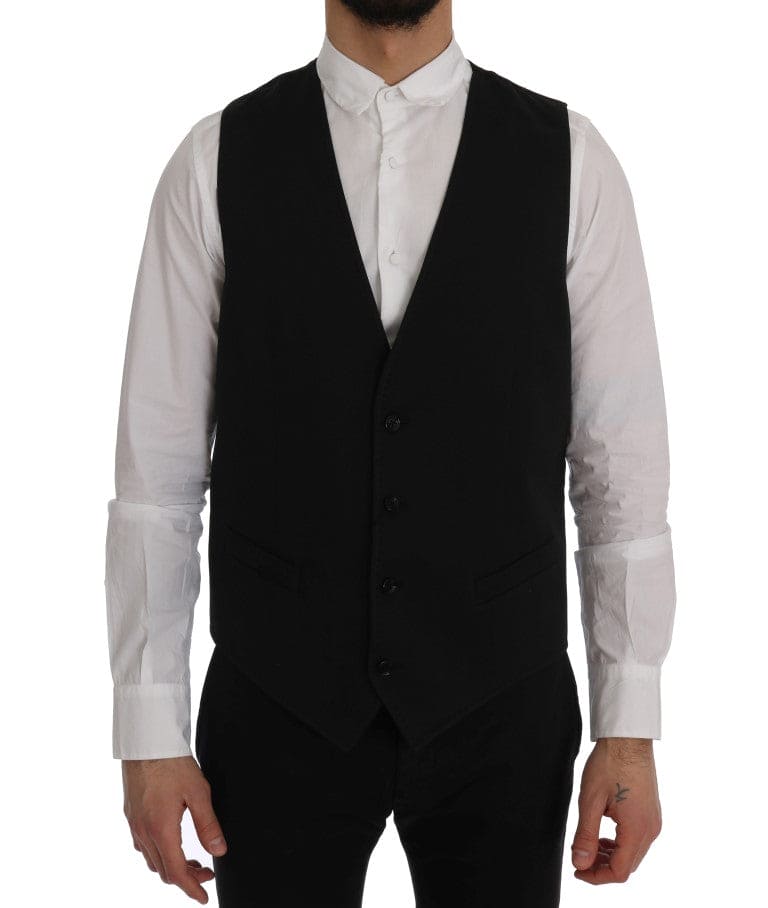 Gilet simple boutonnage noir élégant Dolce &amp; Gabbana