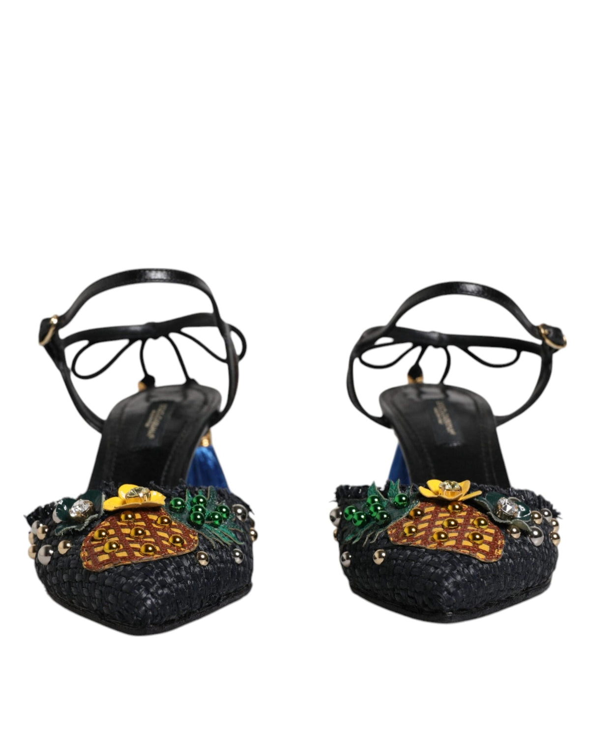 Sandales à talons Bellucci noires à motif ananas Dolce &amp; Gabbana