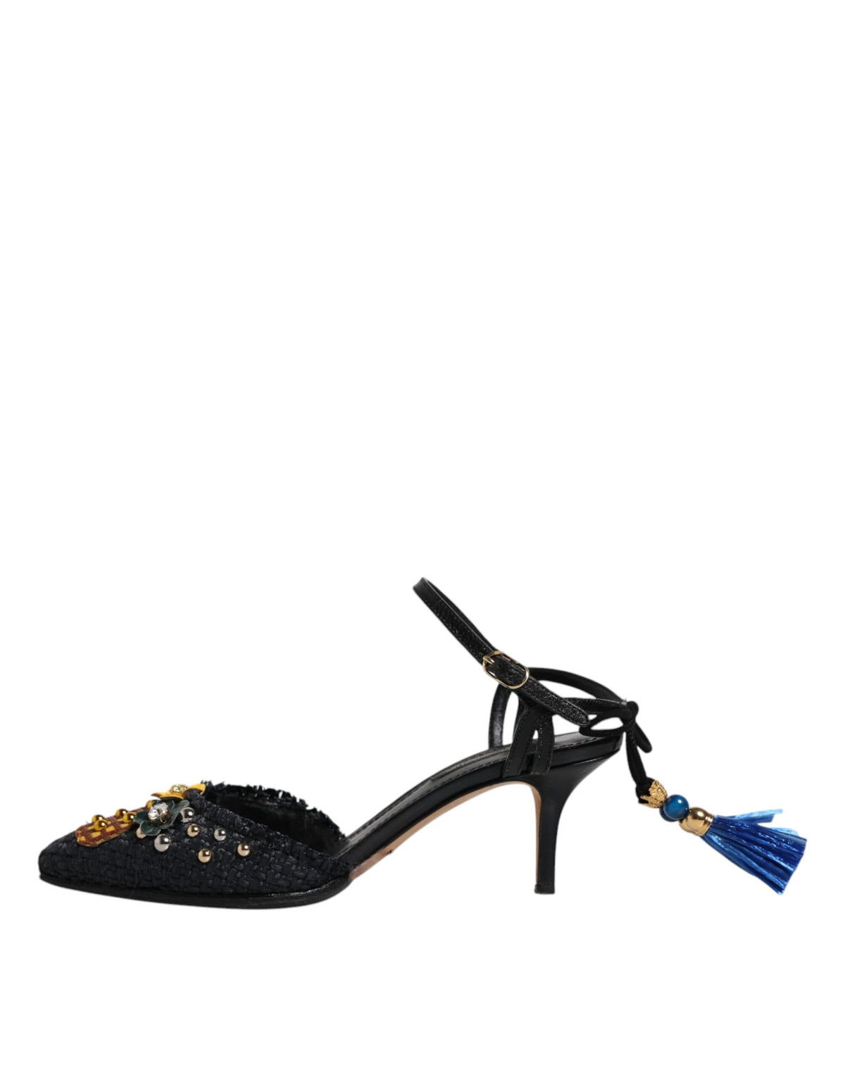 Sandales à talons Bellucci noires à motif ananas Dolce &amp; Gabbana