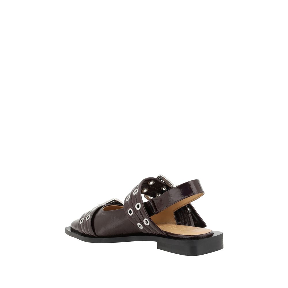 Ganni Buckle Ballerinas