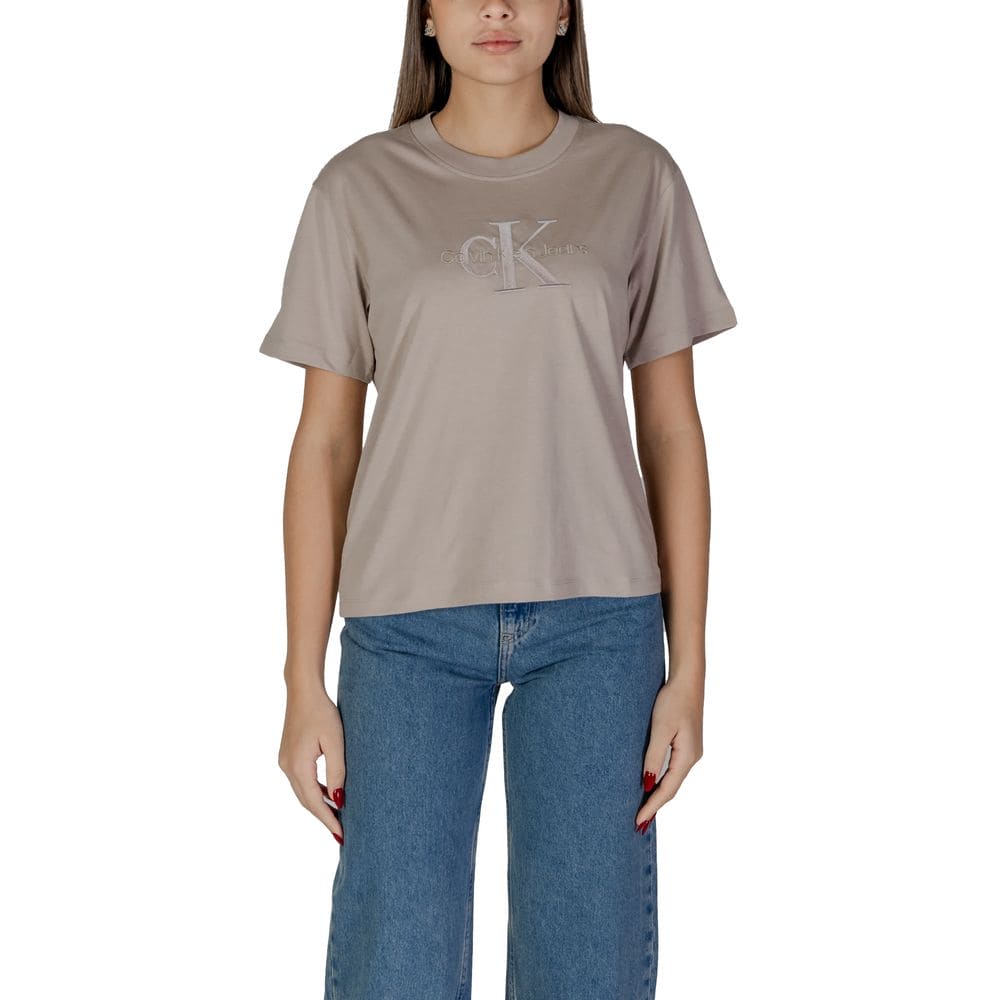 Calvin Klein Jeans Gray Cotton Tops & T-Shirt