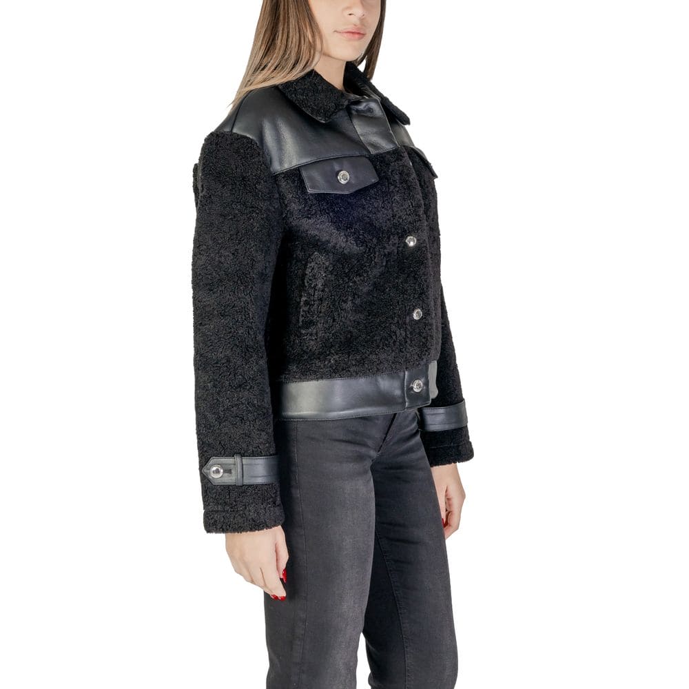 Morgan De Toi Black Polyester Jackets & Coat