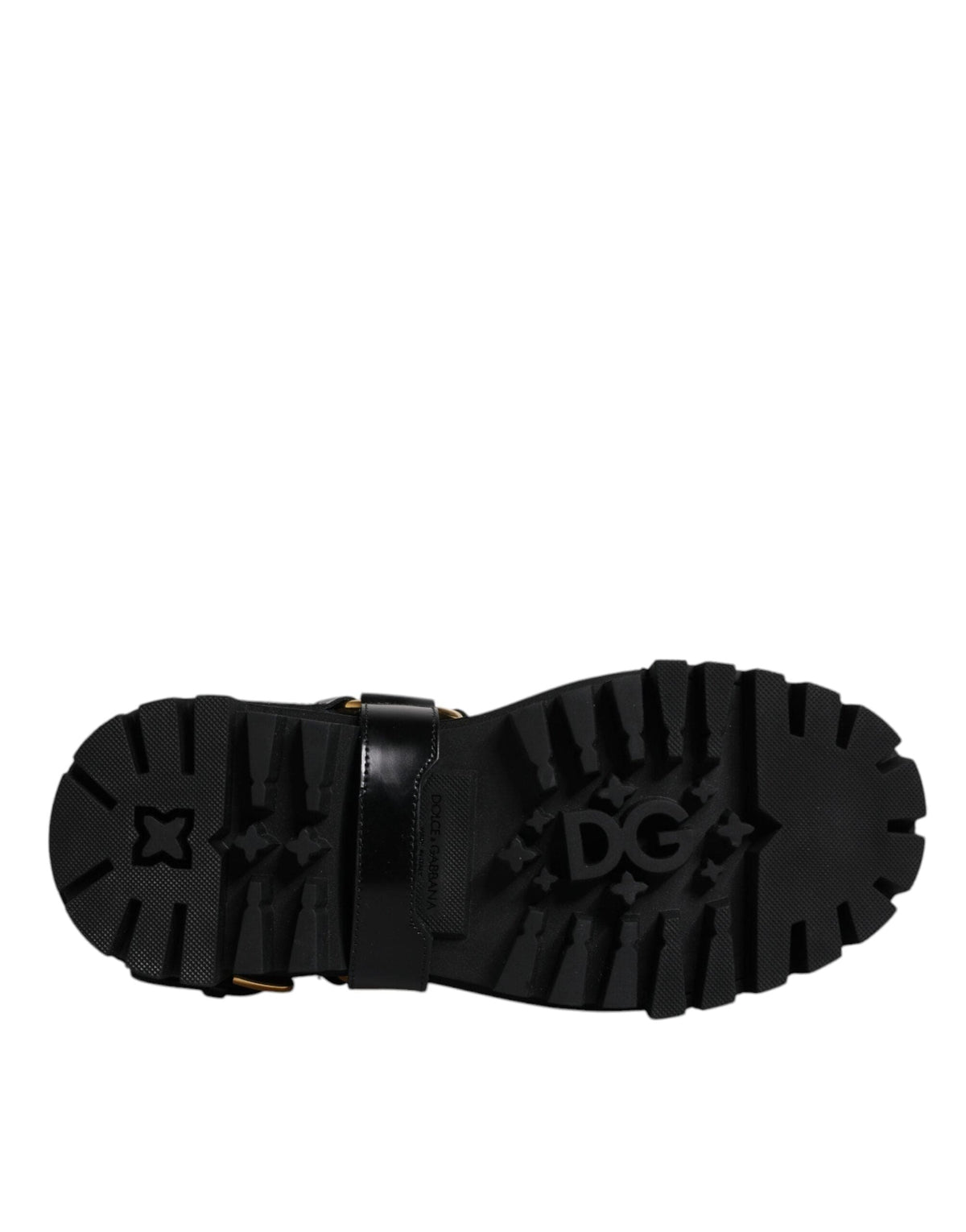 Chaussures de randonnée extensibles à enfiler en cuir noir Dolce &amp; Gabbana