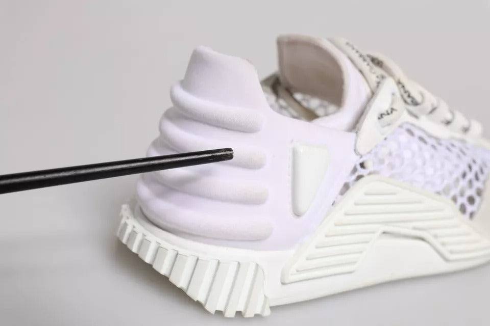 Dolce & Gabbana White Mesh NS1 Low Top Sports Sneaker Shoes