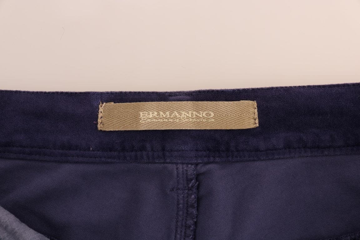 Ermanno Scervino Chic pantalones de campana de pana morados con corte tipo bota