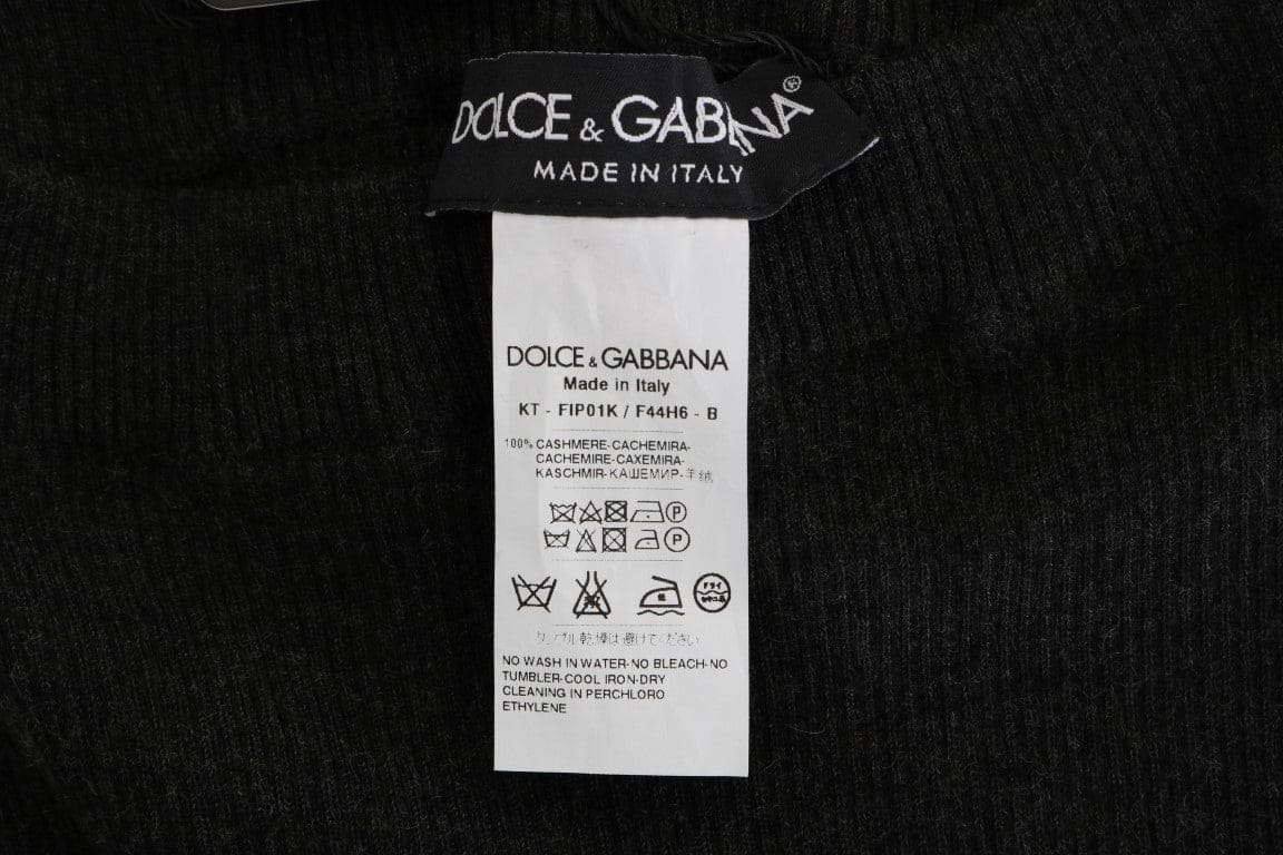 Pantalon taille haute élégant en cachemire gris Dolce &amp; Gabbana