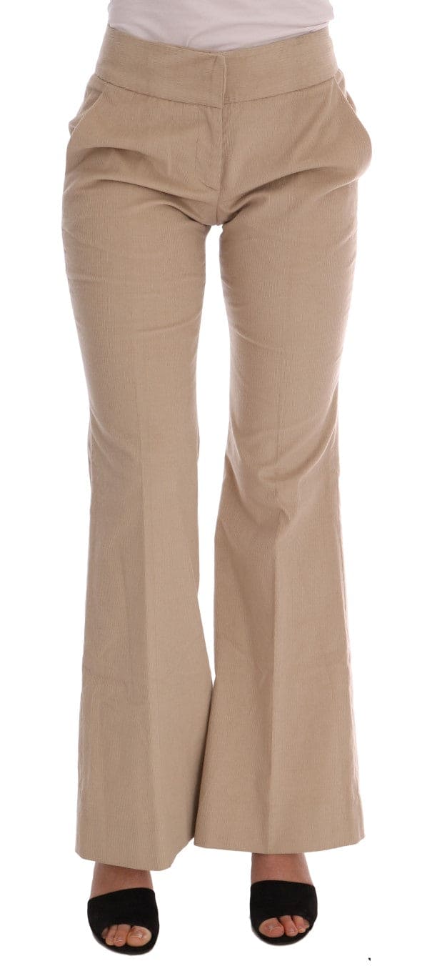 Pantalones acampanados con corte de bota elegantes en beige de Ermanno Scervino