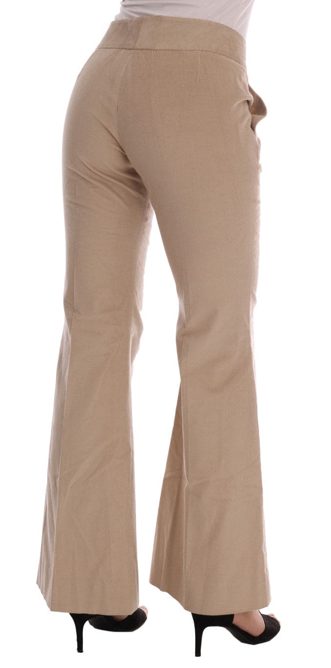 Pantalon évasé bootcut beige chic Ermanno Scervino