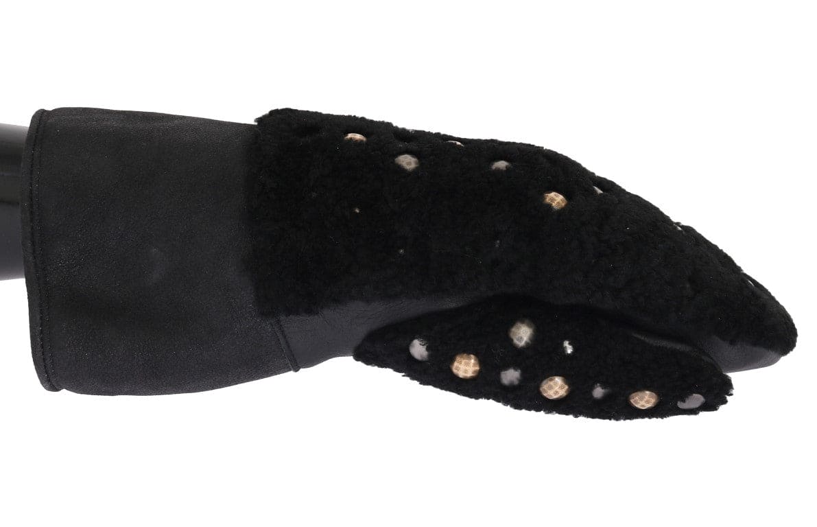 Guantes de caballero de piel negra con tachuelas de Dolce &amp; Gabbana