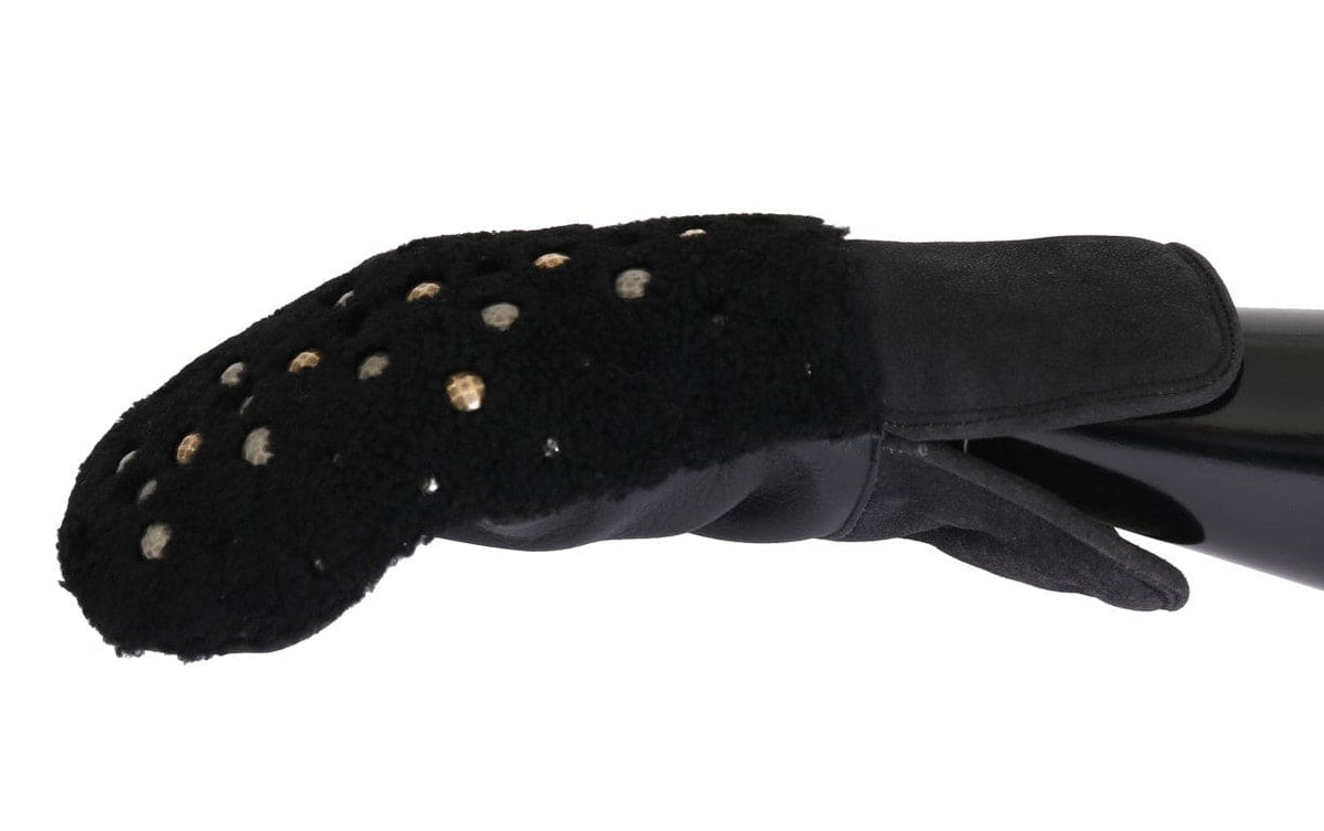 Guantes de caballero de piel negra con tachuelas de Dolce &amp; Gabbana