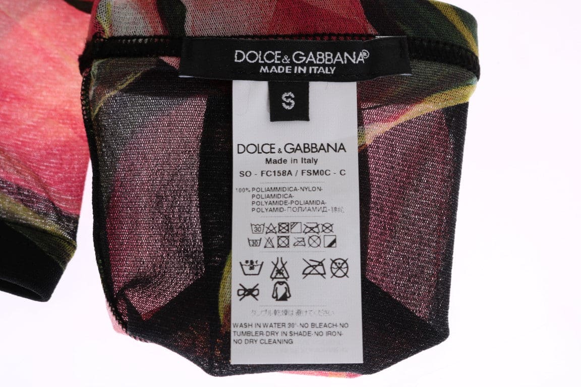 Bas en nylon extensible à imprimé floral Dolce &amp; Gabbana