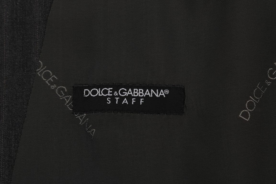 Dolce & Gabbana Elegant Gray Striped Single Breasted Vest