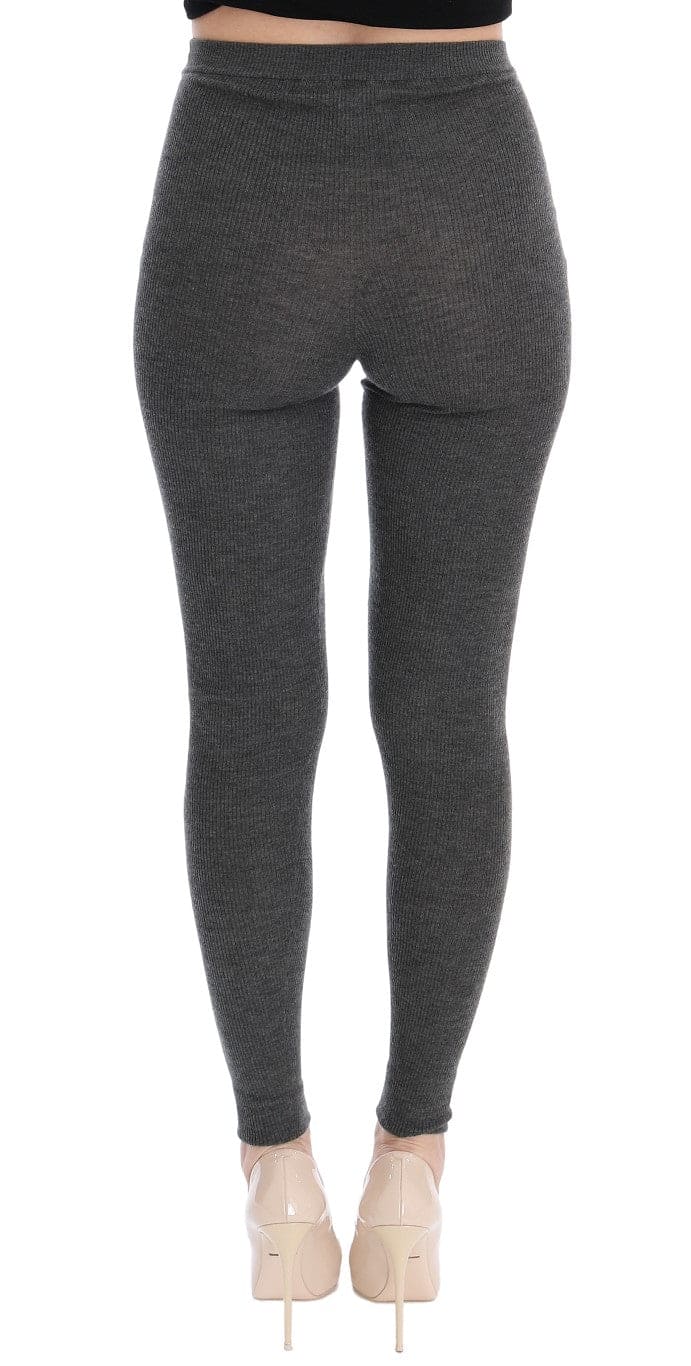 Pantalon collant taille haute en cachemire gris chic Dolce &amp; Gabbana