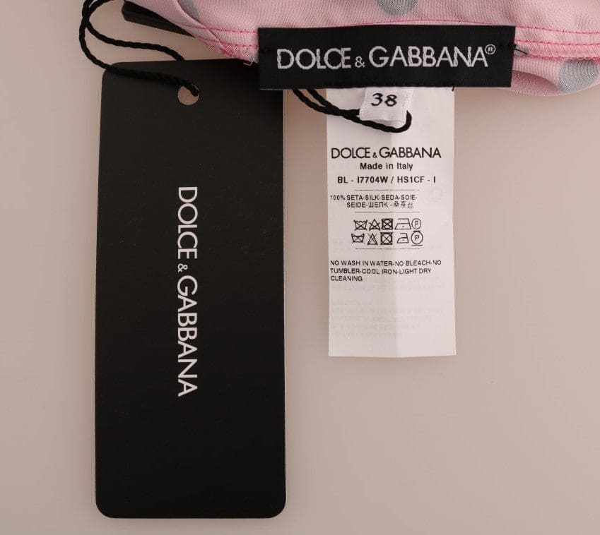 Chemisier en soie à pois rose chic Dolce &amp; Gabbana