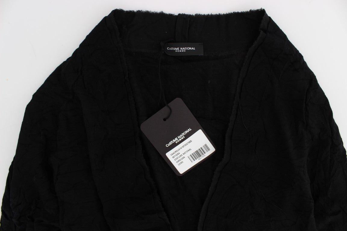 Costume National Elegant Black Merino Wool Cardigan