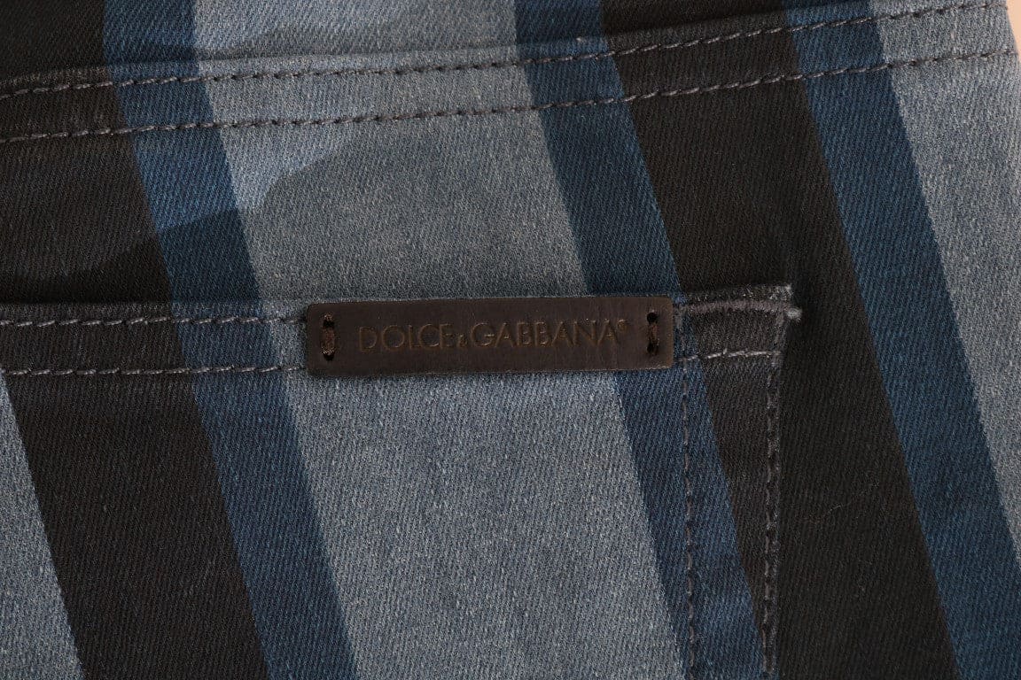 Vaqueros ajustados y femeninos de rayas azules chic de Dolce &amp; Gabbana