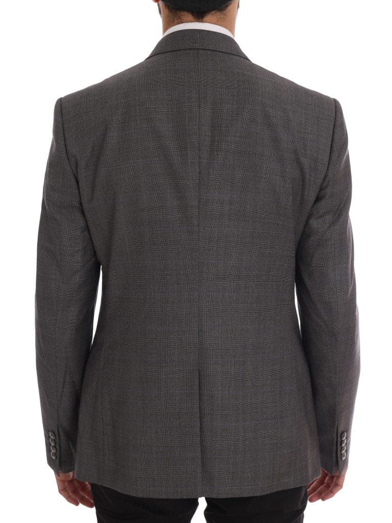 Blazer elegante de lana a cuadros gris de Dolce &amp; Gabbana