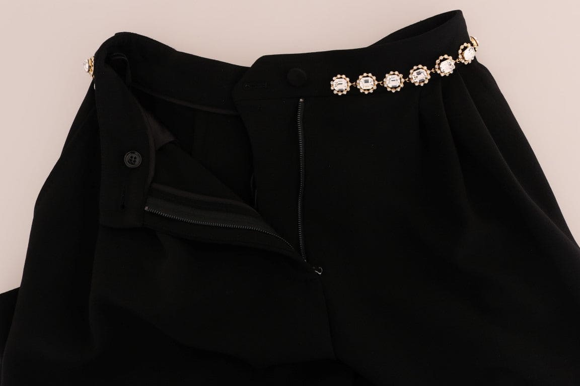 Pantalon taille haute élégant Dolce &amp; Gabbana avec détails dorés