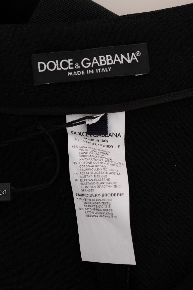 Pantalon taille haute élégant Dolce &amp; Gabbana avec détails dorés