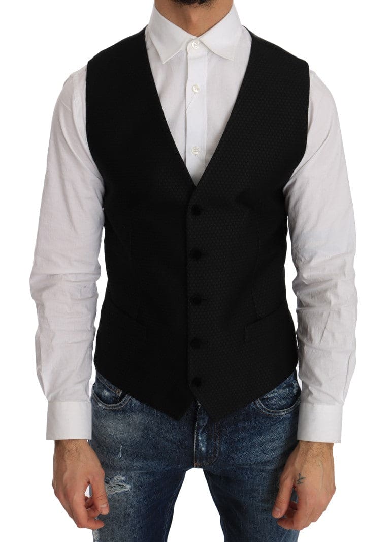 Gilet élégant à pois noir Dolce &amp; Gabbana