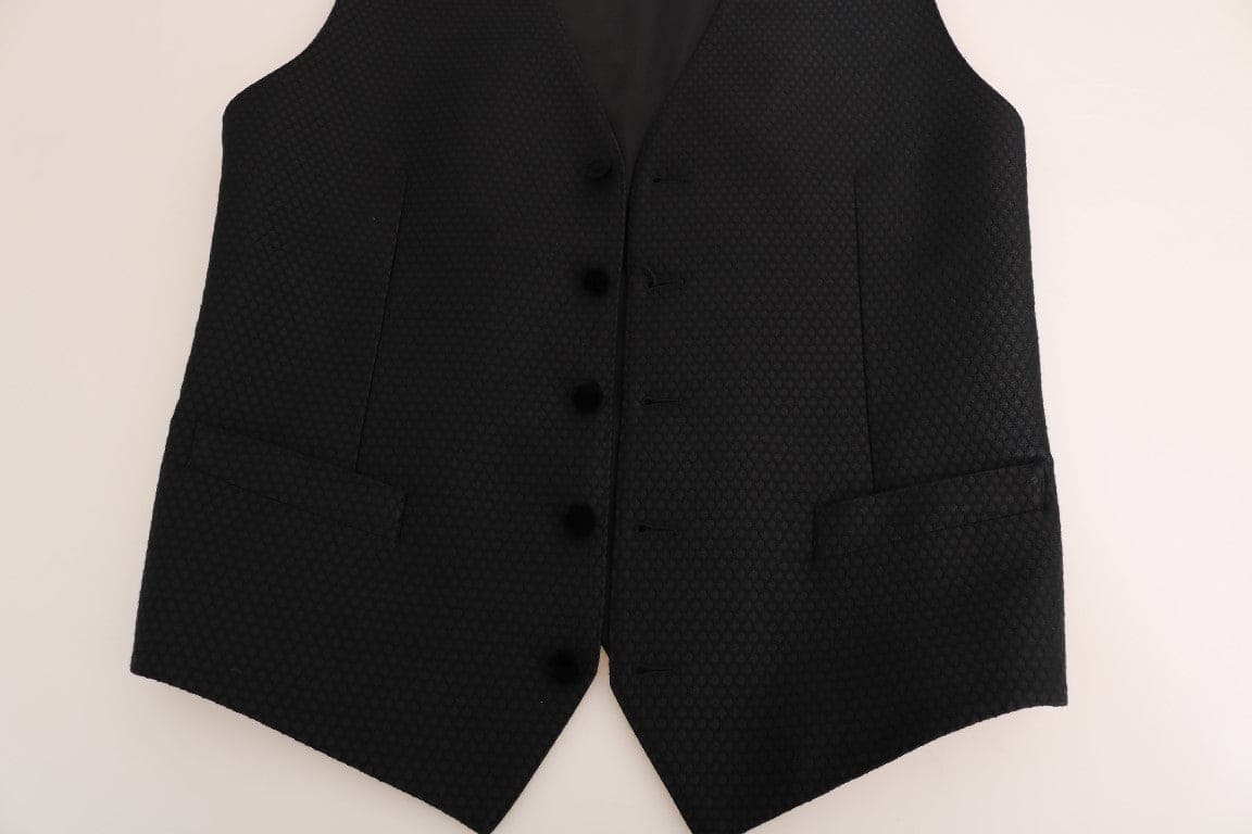 Gilet élégant à pois noir Dolce &amp; Gabbana