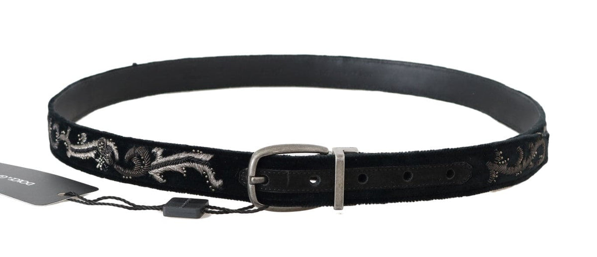 Ceinture élégante en cuir et coton noir pour homme Dolce &amp; Gabbana