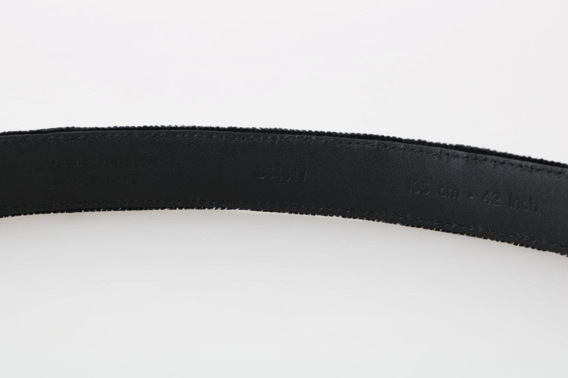 Ceinture élégante en cuir et coton noir pour homme Dolce &amp; Gabbana