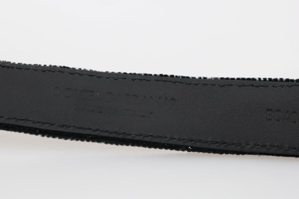 Cinturón elegante de piel y algodón negro para hombre de Dolce &amp; Gabbana