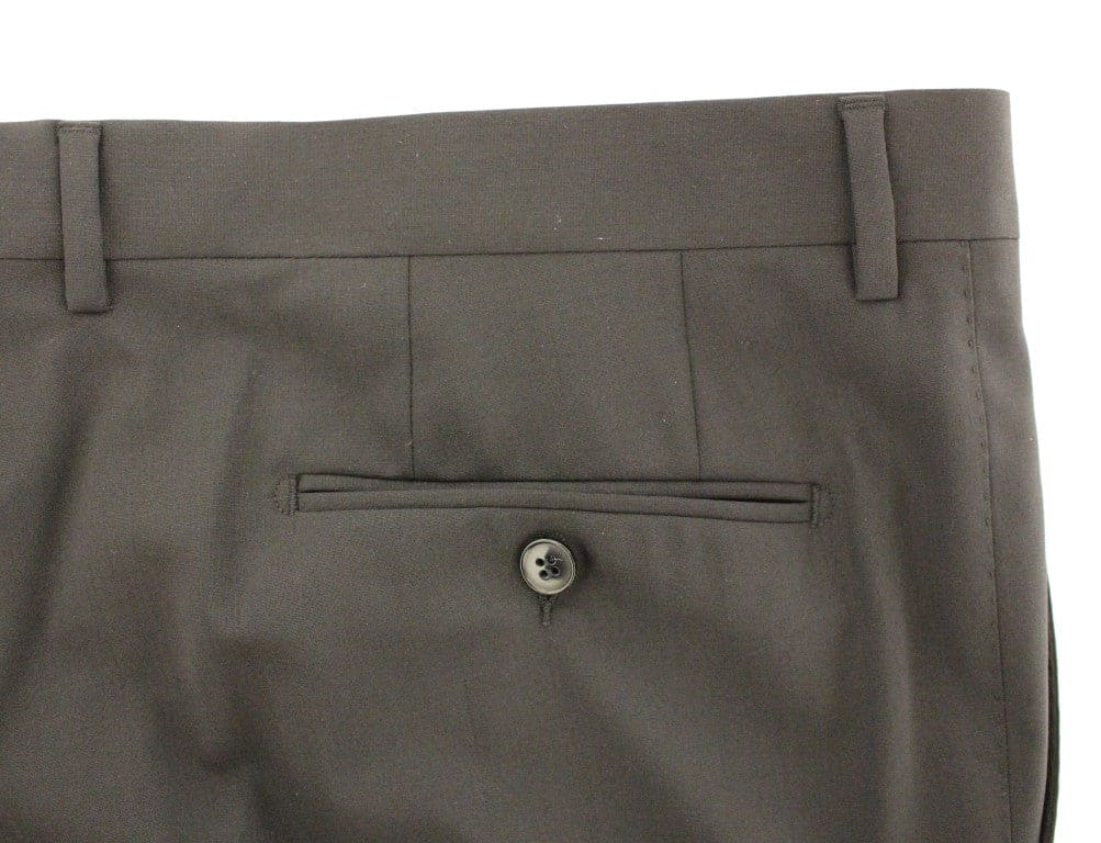 Pantalon élégant plissé en laine noire Dolce &amp; Gabbana