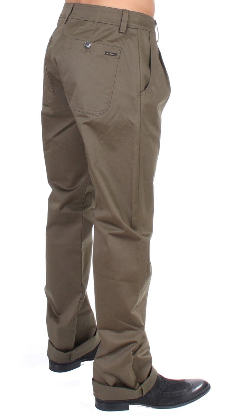 Pantalon coupe droite élégant et confortable vert GF Ferre