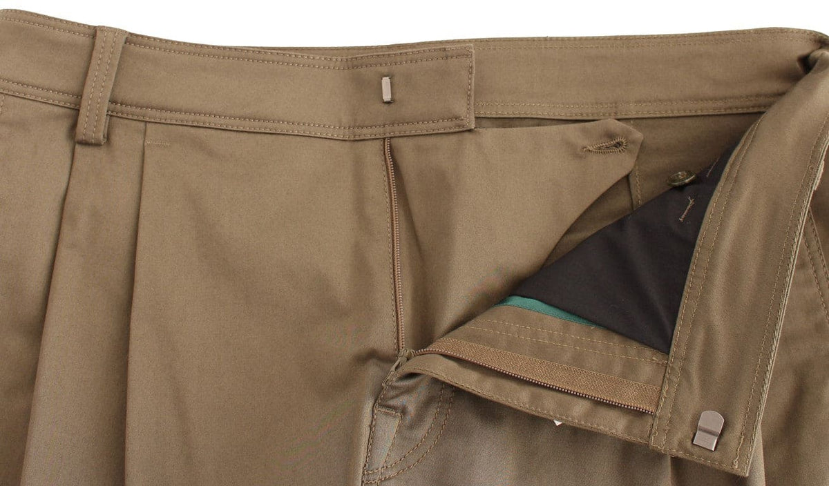 Pantalon coupe droite élégant et confortable vert GF Ferre