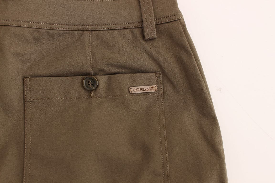 Pantalon coupe droite élégant et confortable vert GF Ferre