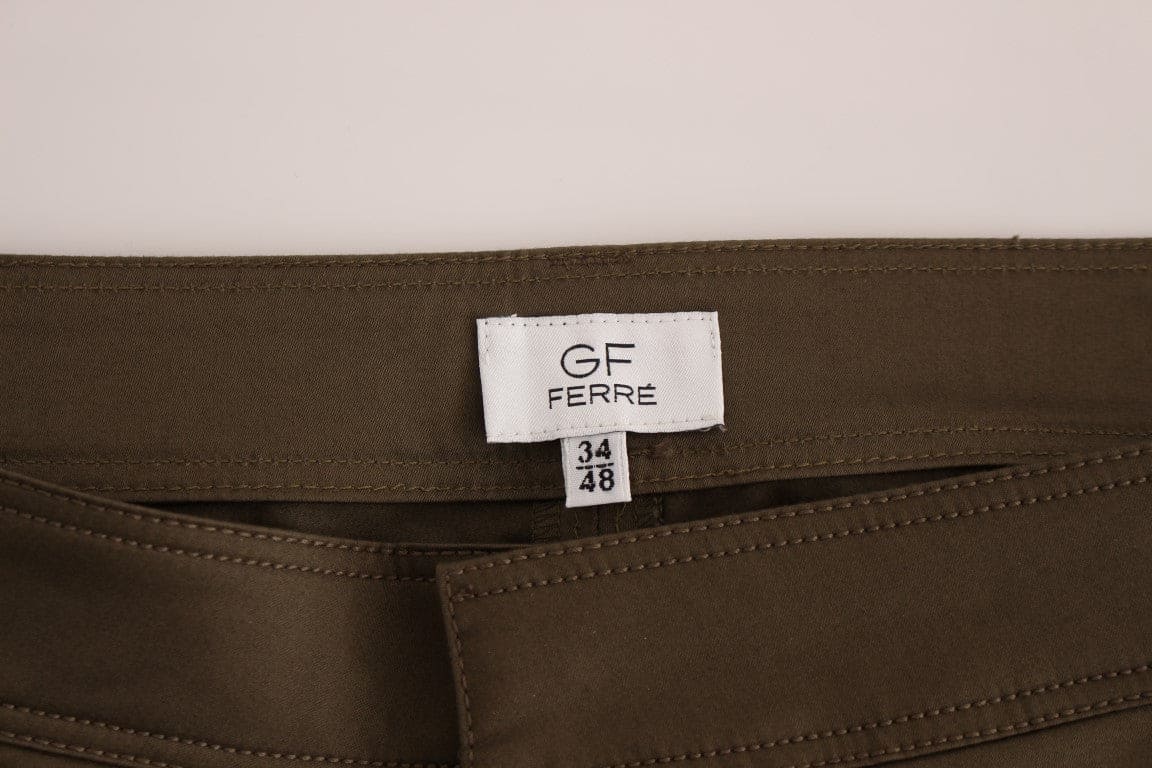 Pantalon coupe droite élégant et confortable vert GF Ferre